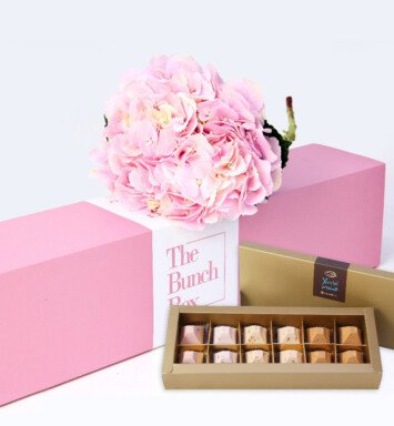 pink flowers & chocolate