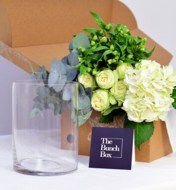 white flowers & green leaves bunch