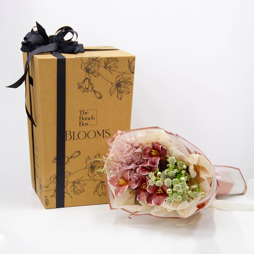 pink and red Bouquet in box