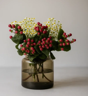 Festive Red & White Vase