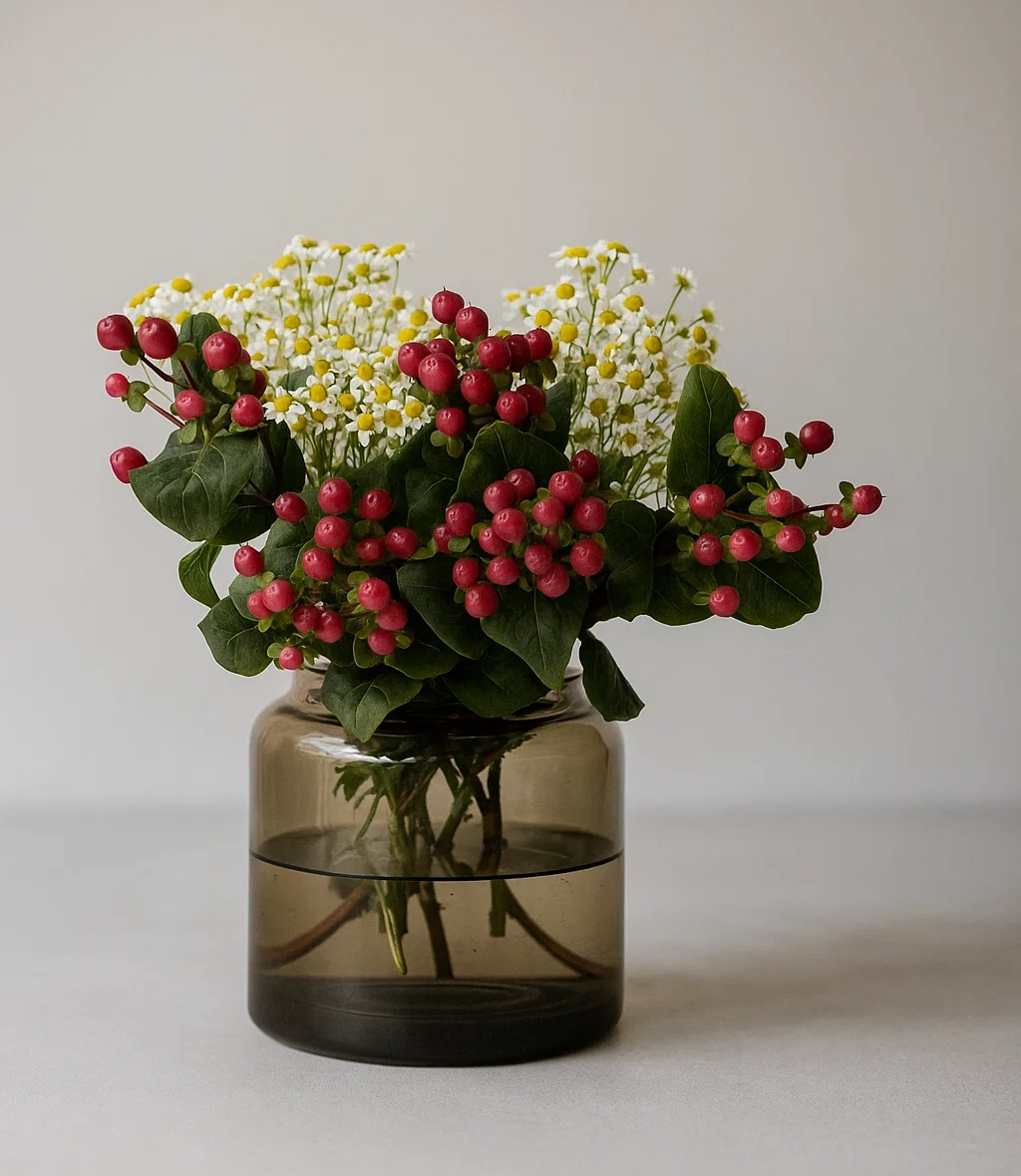 Festive Red & White Vase